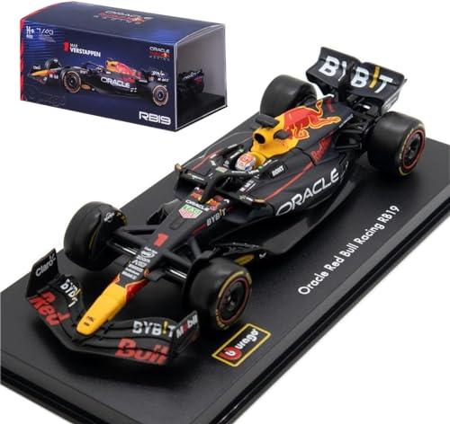 Modèle réduit Red Bull Racing RB19, bburago, 1:43, Max Verstappen #1, boîte en acrylique, 2023