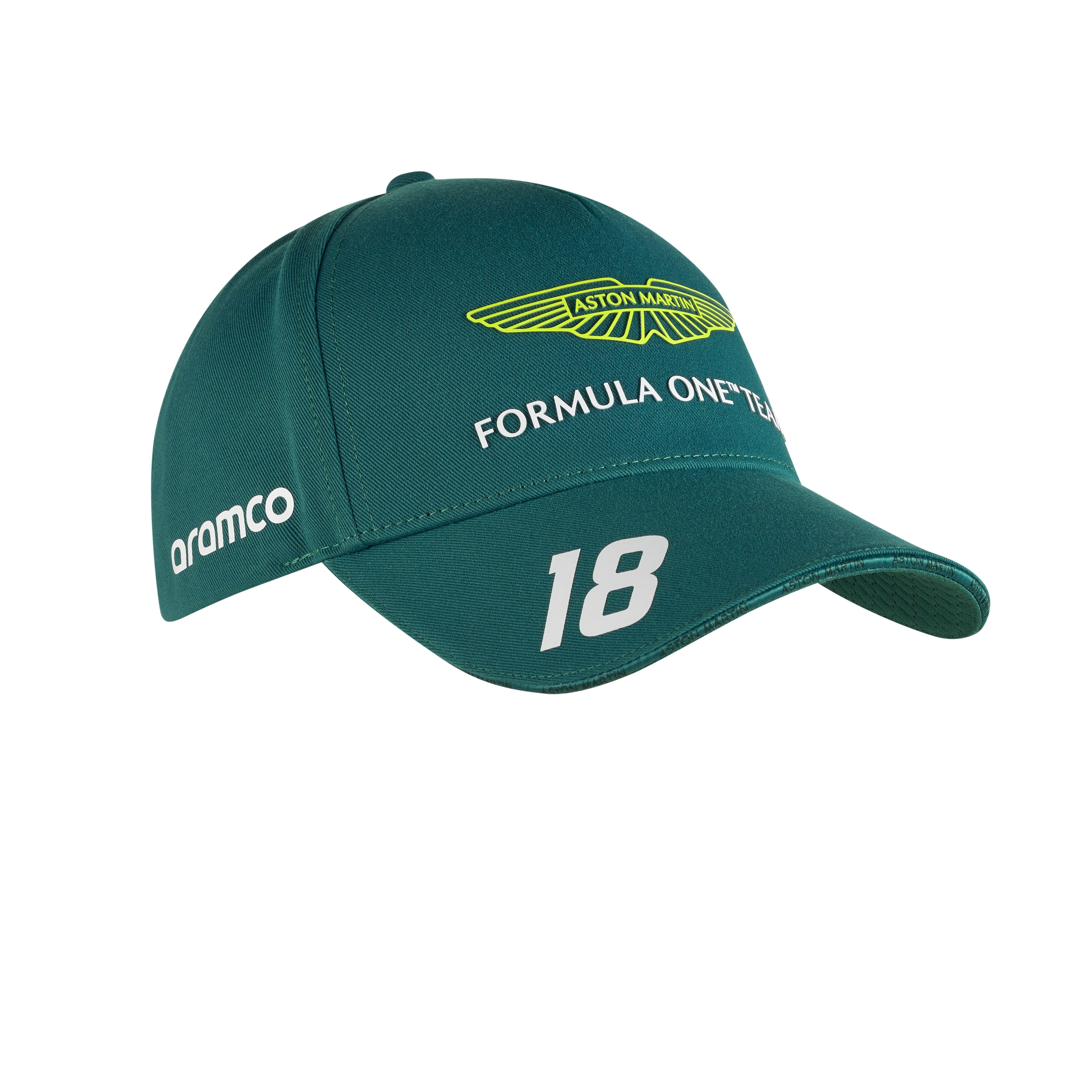 Gorra oficial de Lance Stroll de Aston Martin Aramco Cognizant F1 - Verde, para niños, 2023