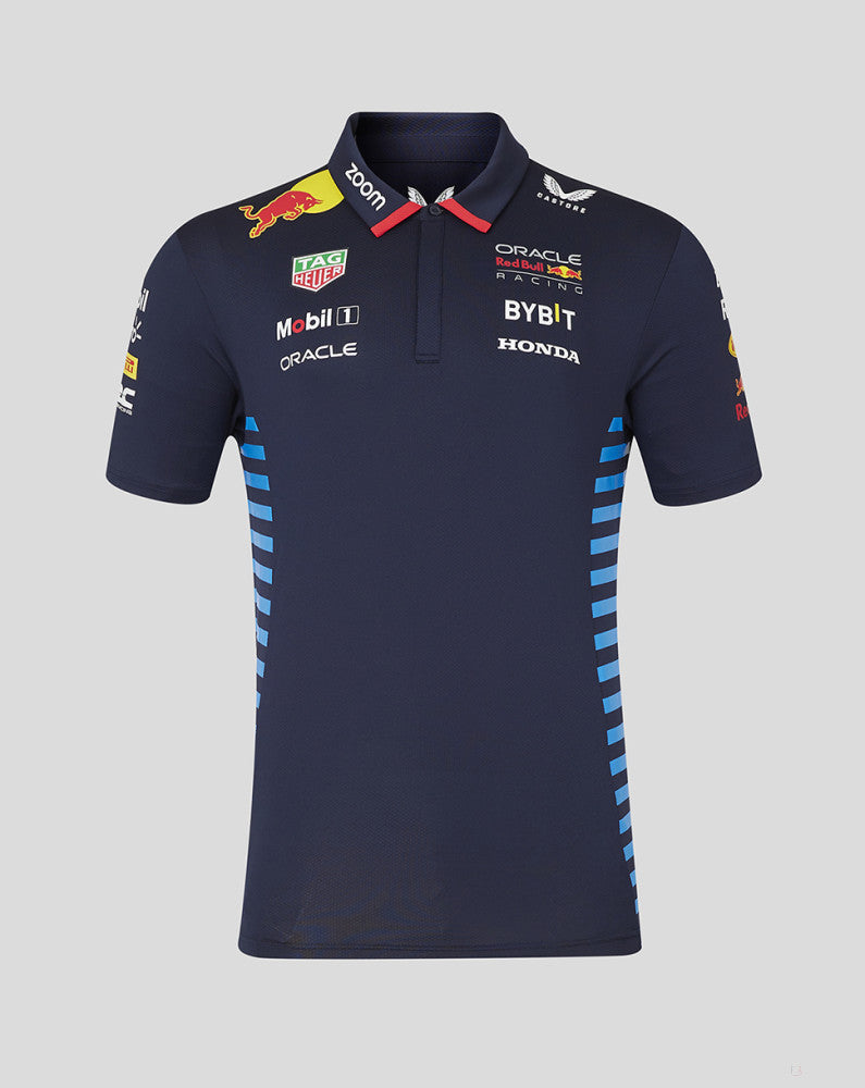 Red Bull t-shirt avec col chemise, Castore, équipe, bleu, 2024 - FansBRANDS®