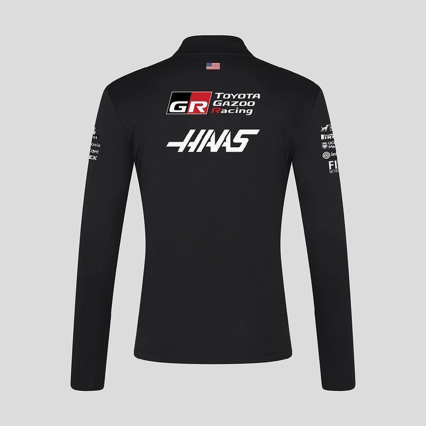Sweat-shirt Haas F1, à zip 1/4, équipe, noir