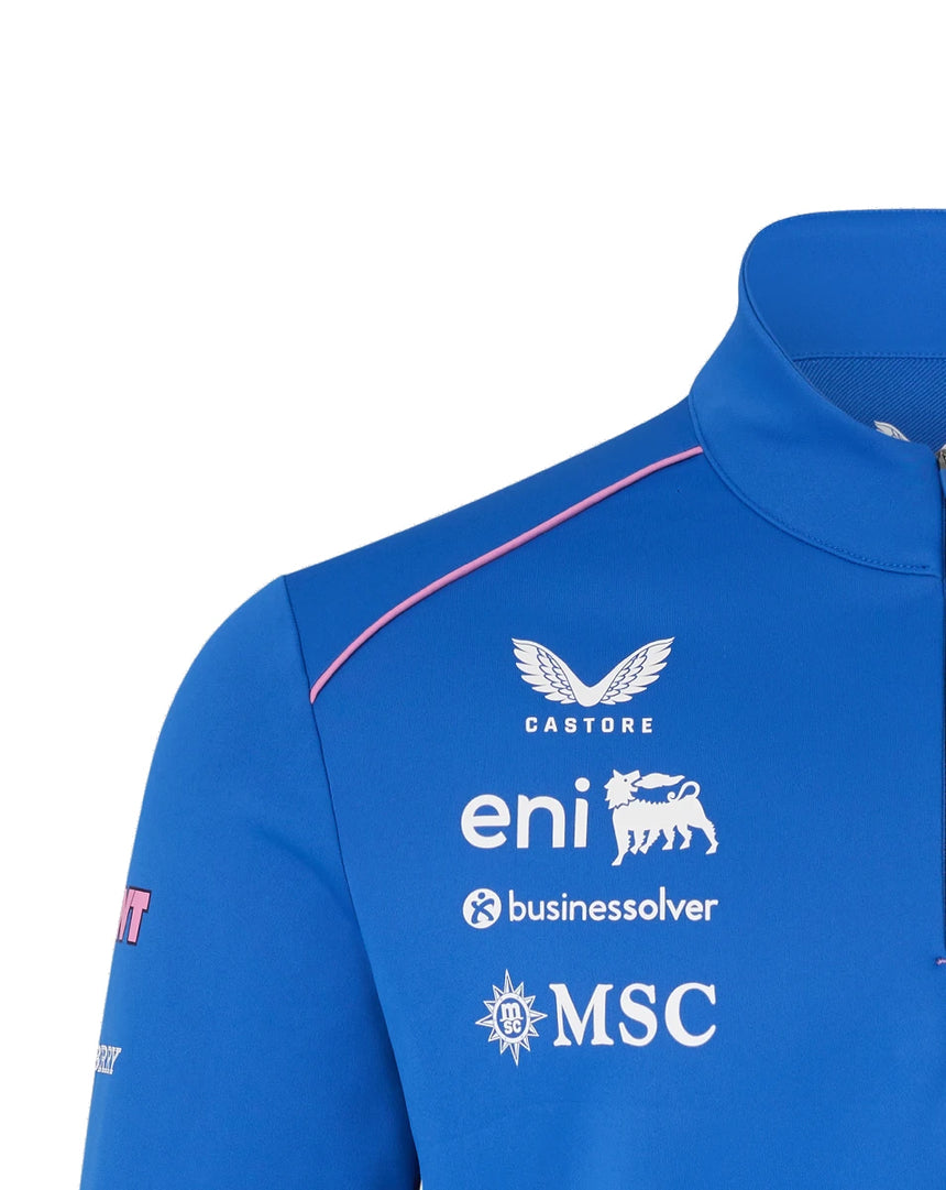 Sweat-shirt Alpine, équipe, 1/4 zip, bleu