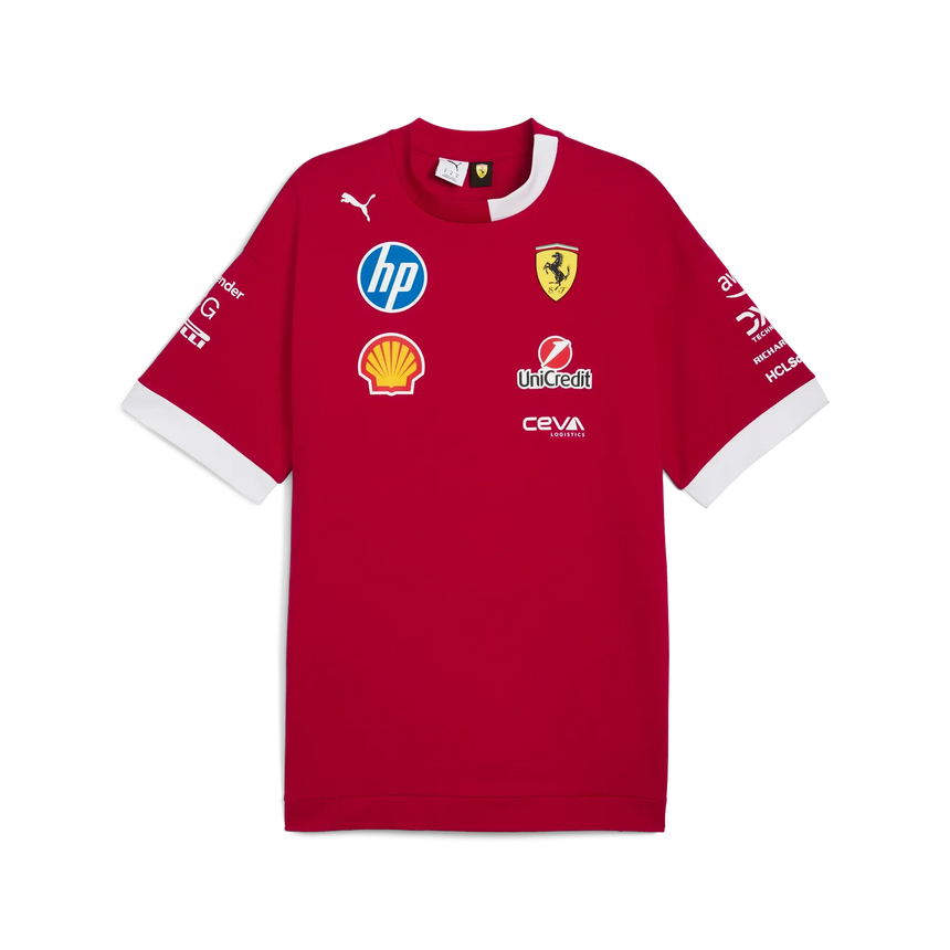 Camiseta de cuello redondo extragrande de los pilotos de la Scuderia Ferrari 🔥