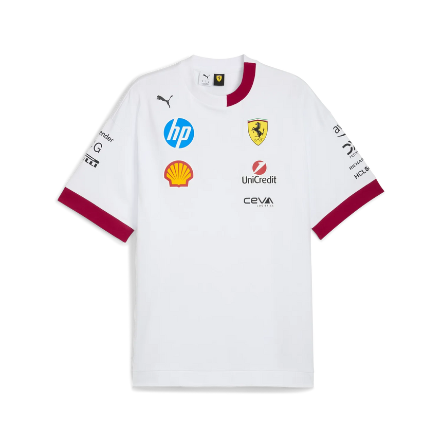 Camiseta de cuello redondo extragrande de los pilotos de la Scuderia Ferrari 🔥