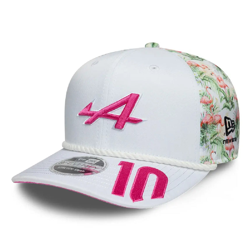 Casquette Alpine, équipe, Pierre Gasly, 9SEVENTY, New Era, Édition Spéciale Miami, blanche, 2026