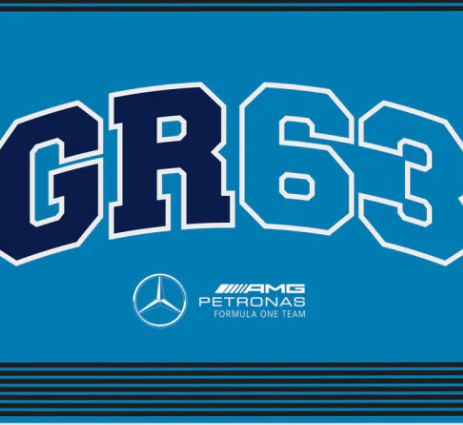 Bandera Mercedes George Russell 90X120 sin mástil, azul