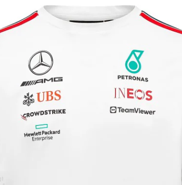T-shirt à manches longues du chauffeur de l'équipe Mercedes, blanc, 2023