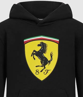 Sudadera con capucha Ferrari Shield para hombre, negra