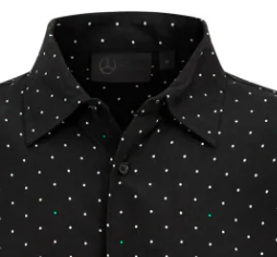 Camisa de lunares Mercedes para hombre, negra