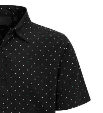 Camisa de lunares Mercedes para hombre, negra