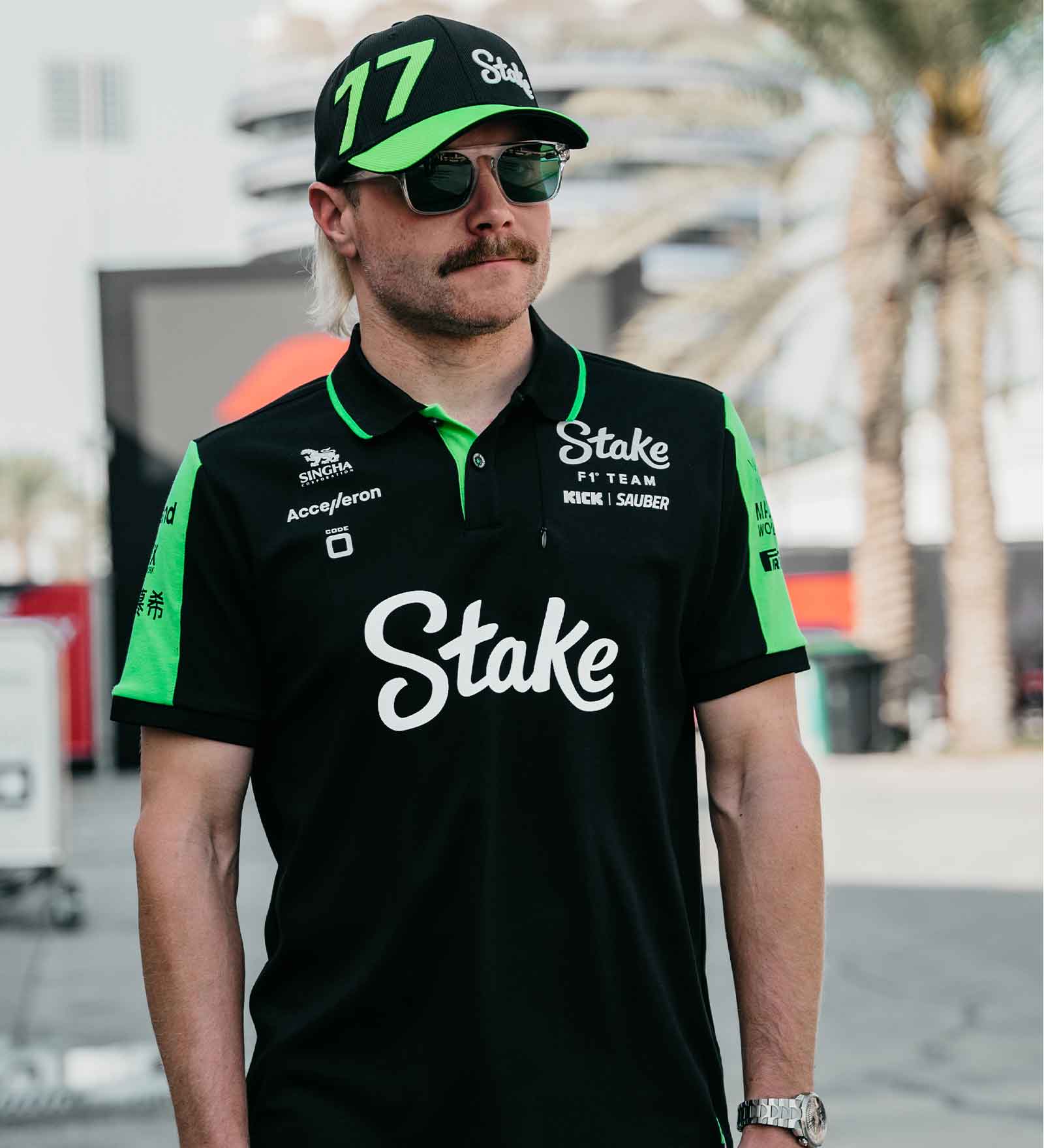 Kick Sauber polo, CODE ZERO, team, racing, black, 2024