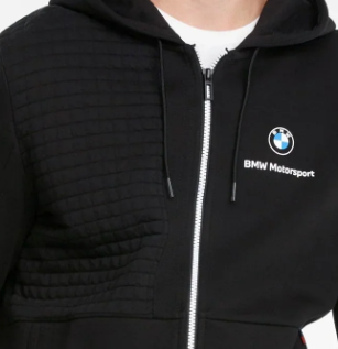 Sudadera con capucha BMW, Puma BMW MMS con cremallera completa, negra, 2021