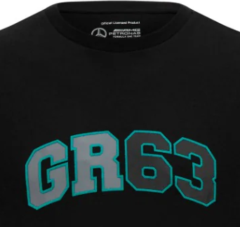 Camiseta Mercedes con el logotipo de George Russell para hombre, negra