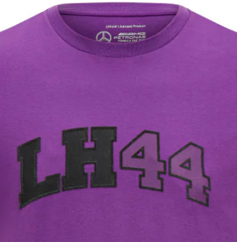 Mercedes Men's Lewis Hamilton Logo T-Shirt, Purple
