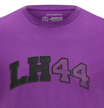 Mercedes Men's Lewis Hamilton Logo T-Shirt, Purple