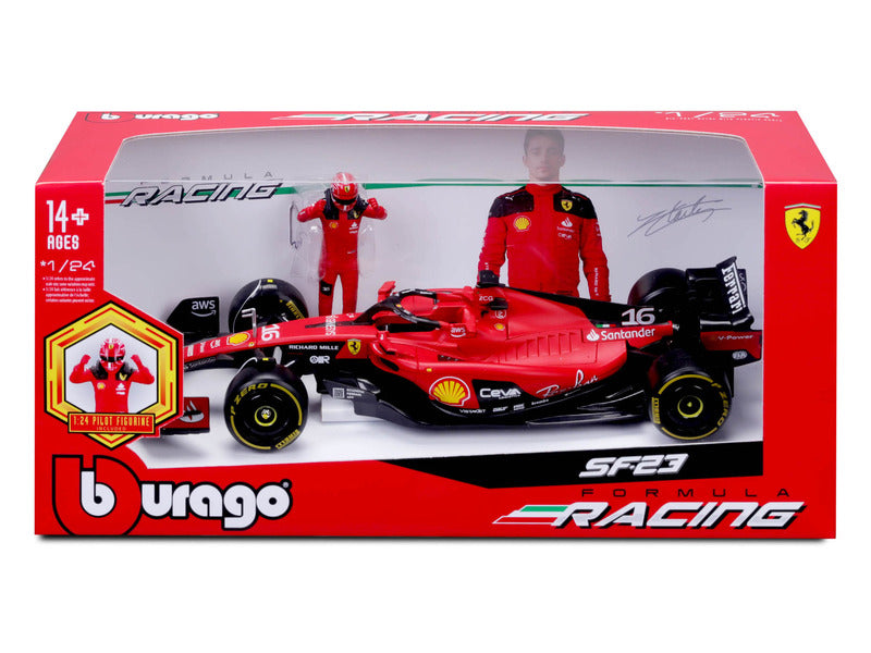 Ferrari modèle réduit, SF-23, Charles Leclerc, 1:24, bburago, avec pilote