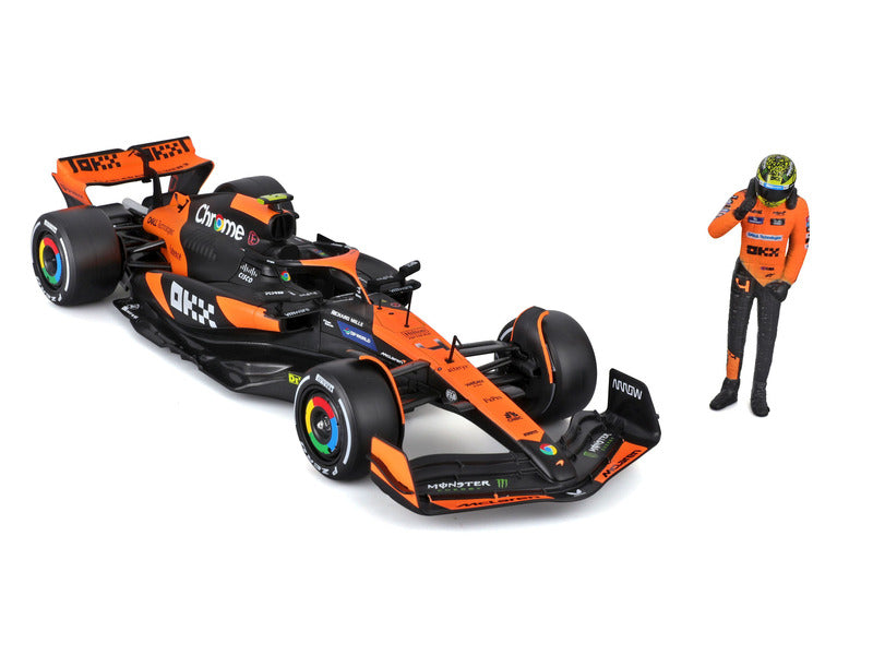 McLaren voiture miniature, bburago, Lando Norris, 1:24, #4, MCL38, avec pilote