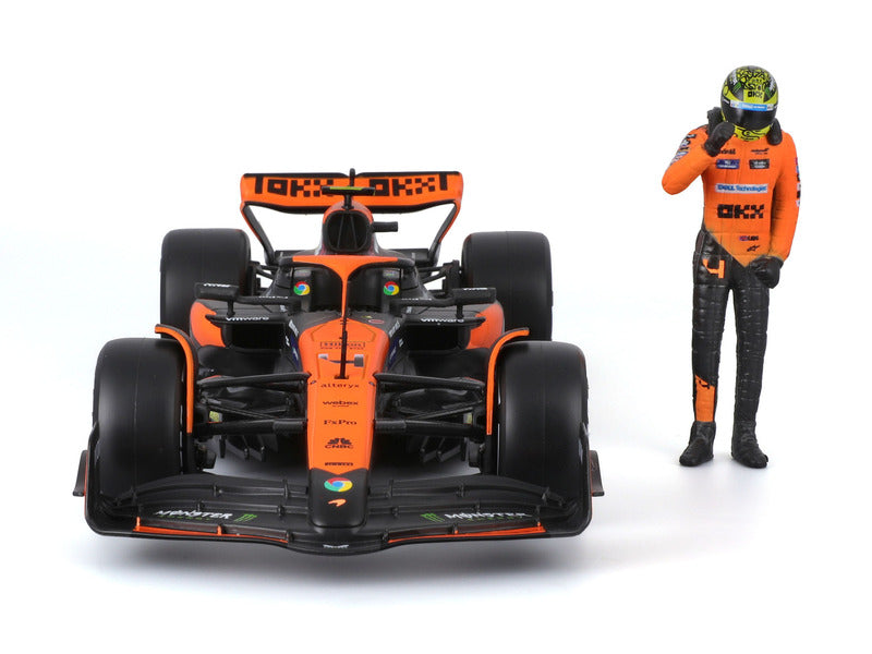 McLaren voiture miniature, bburago, Lando Norris, 1:24, #4, MCL38, avec pilote