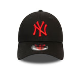 Casquette des New York Yankees, logo rouge, New Era, 9FORTY, noir