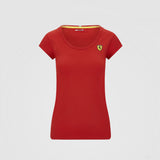 T-shirt Femme Ferrari, Écusson, Rouge, 2020