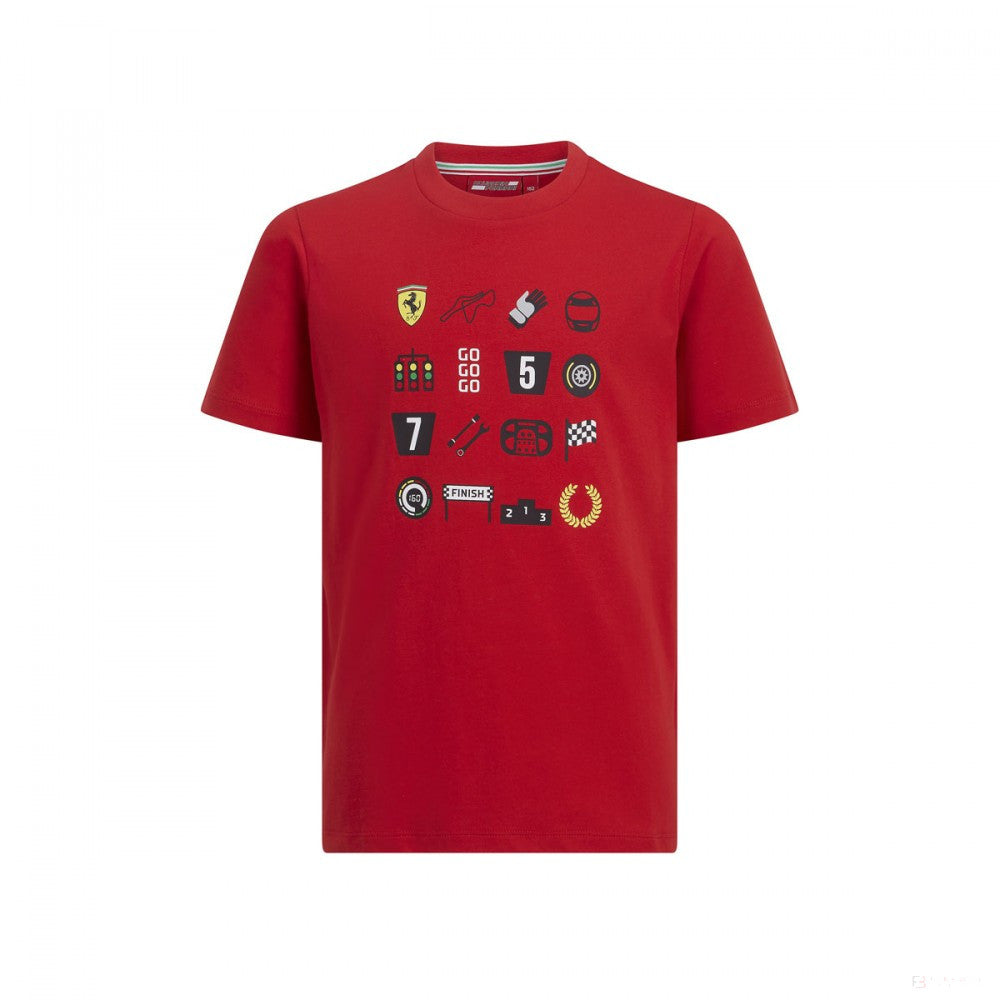 T-shirt col rond Scuderia Ferrari, Rouge