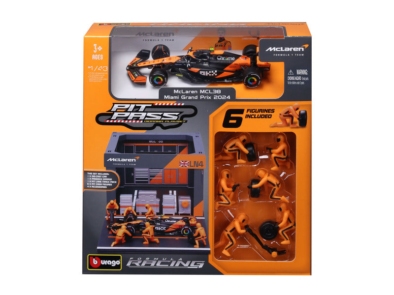 Maquette McLaren, pass pit, bburago, 1:43, Lando Norris, #4, MCL38