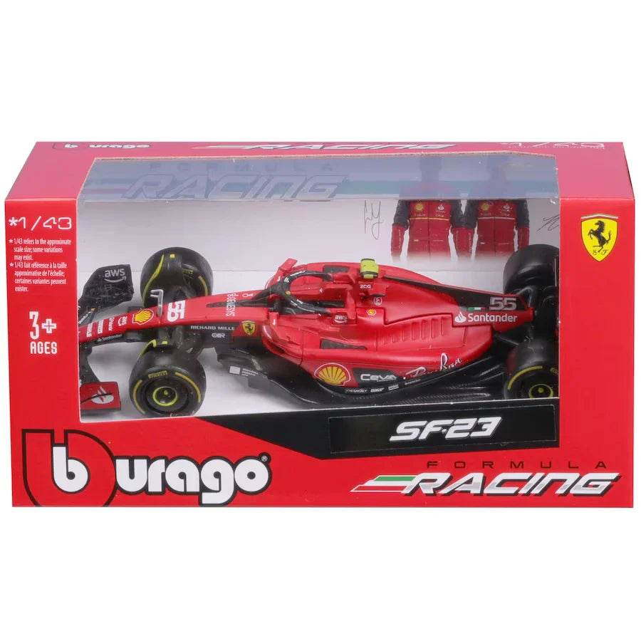 Modèle de voiture Ferrari, F1-23, bburago, 1:43, Carlos Sainz #55, 2023