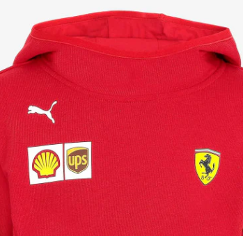 Sudadera con capucha infantil del equipo Ferrari, roja, 20/21