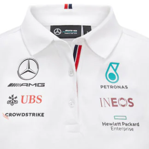 Polo Mercedes Femme, équipe, blanc, 2021