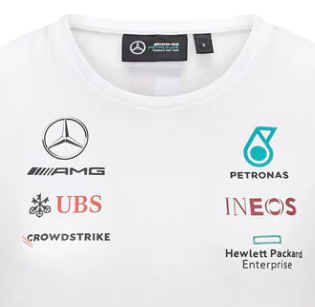 T-shirt femmes Mercedes, Team, blanc, 2021