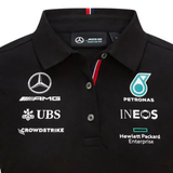 Polo Mercedes Femme, équipe, noir, 2021