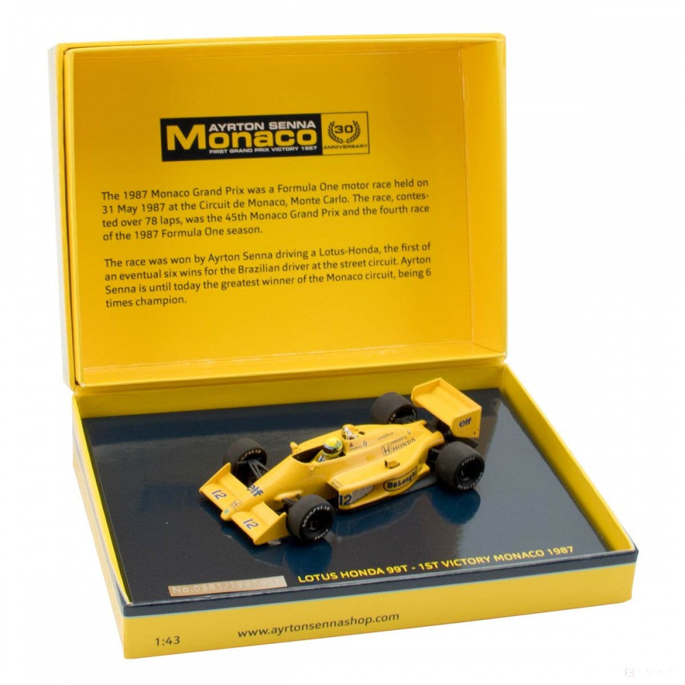 Ayrton Senna Lotus Honda 99T 1987 Monaco Modell Autó