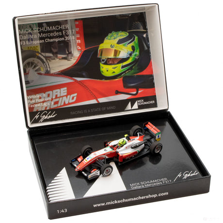 Voiture modèle, Mick Schumacher Dallara Mercedes F317 F3 European Champion 2018, 1:43, Blanc, 2018 - FansBRANDS®