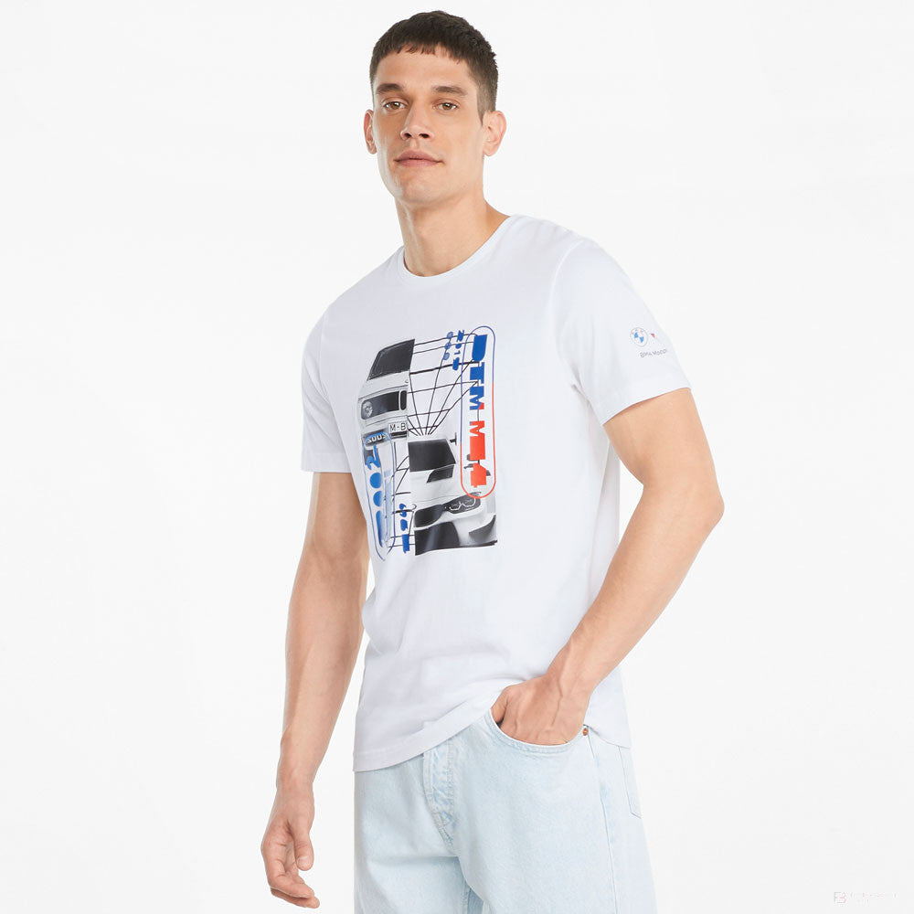 T-shirt col Rond, Puma BMW MMS Car graphique, Blanc, 2021