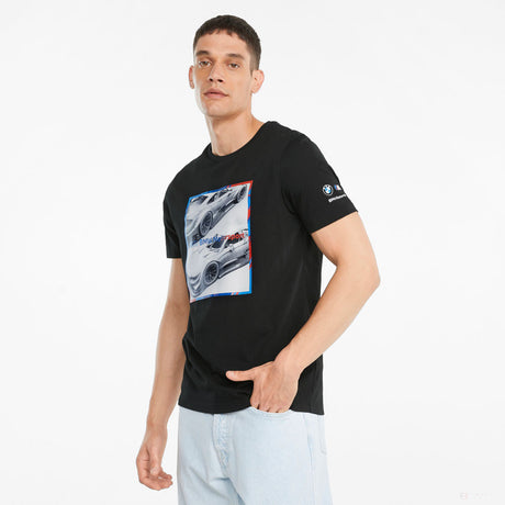 T-shirt col Rond, Puma BMW MMS Logo graphique, Noir, 2021 - FansBRANDS®