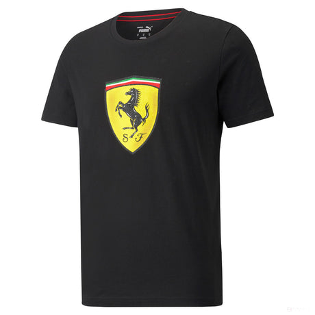 T-shirt col Rond, Puma Ferrari Race Big Shield, Noir, 2021 - FansBRANDS®