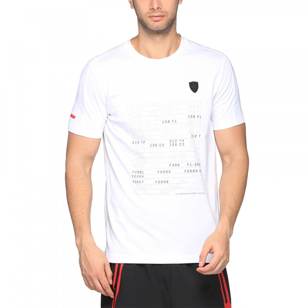 T-shirt col rond Scuderia Ferrari, blanc - FansBRANDS®