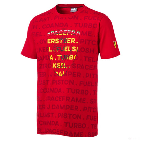 T-shirt col rond Scuderia Ferrari, Rouge - FansBRANDS®