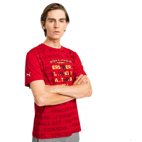 T-shirt col rond Scuderia Ferrari, Rouge - FansBRANDS®