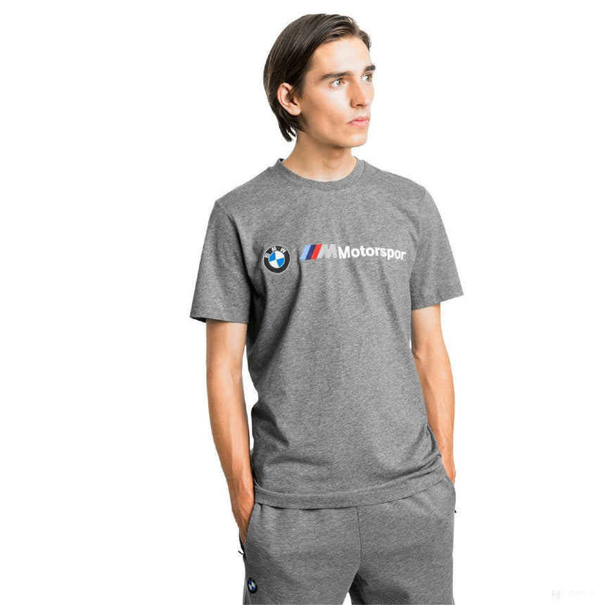 Camiseta BMW, cuello redondo, logotipo Puma BMW MMS, gris, 2019