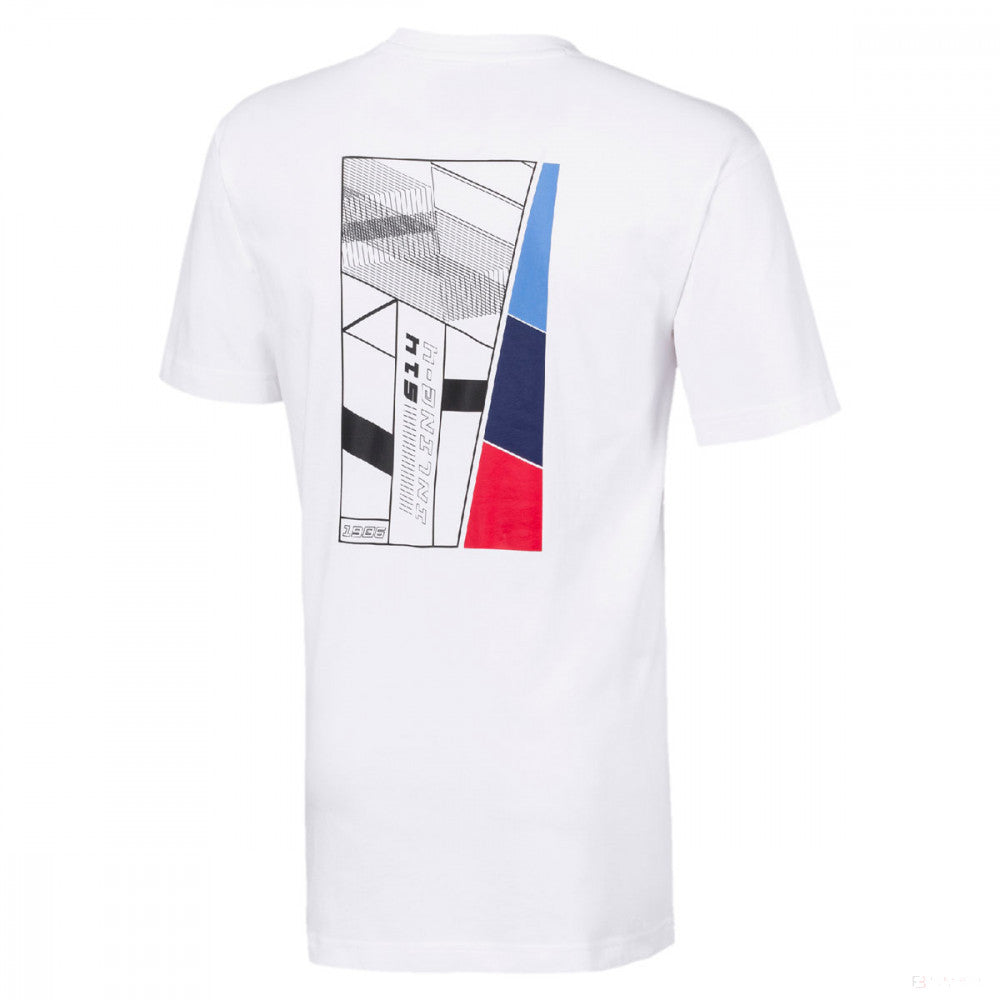 BMW T-shirt, Puma BMW MMS Life Graphic Round Neck, White, 2020 - FansBRANDS®