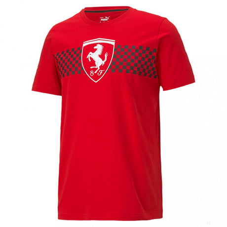 2021, Rouge, Puma Ferrari CheckeRouge Drapeau T-shirt - FansBRANDS®