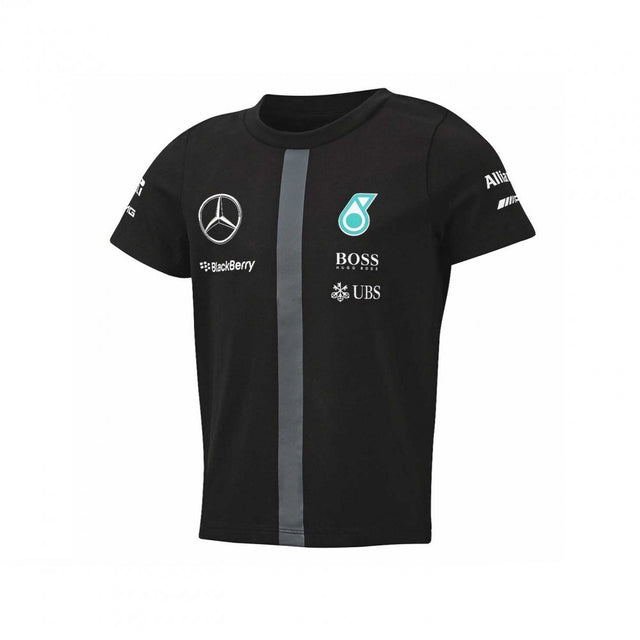 T-shirt col rond Mercedes AMG Petronas, noir - FansBRANDS®