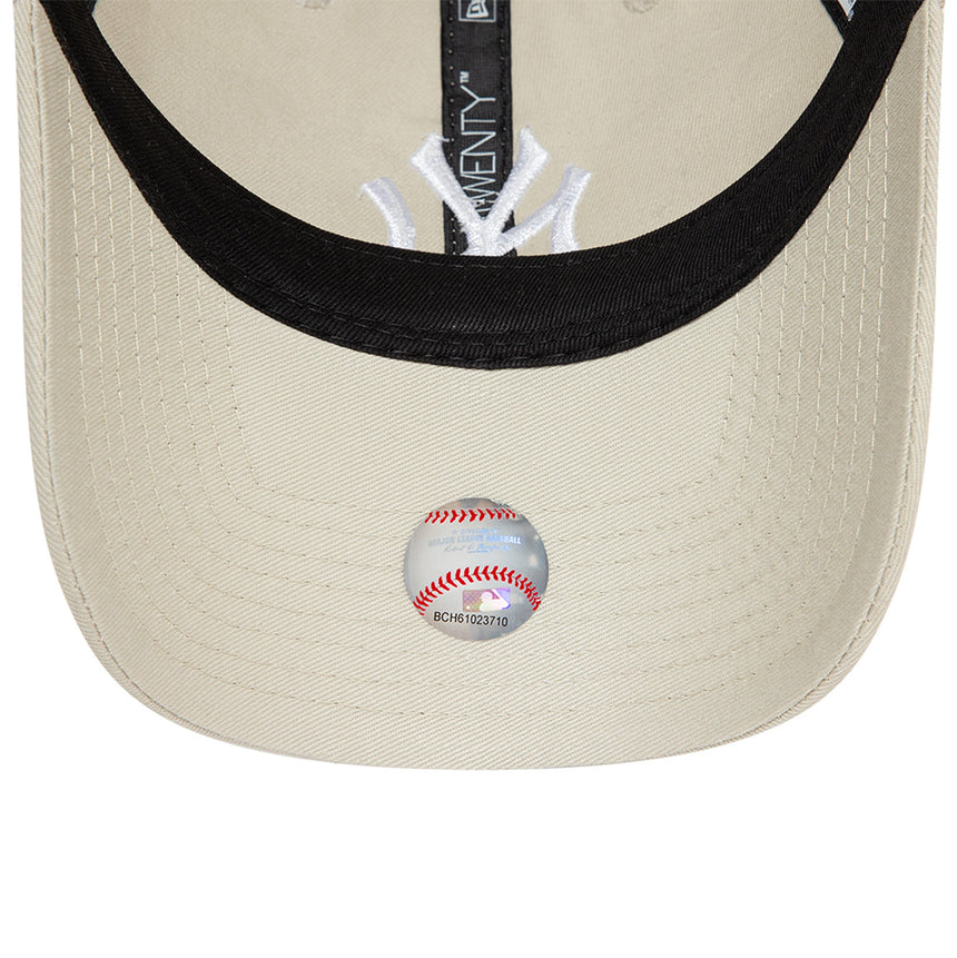 Casquette des Yankees de New York, New Era, 9TWENTY, essentiel, crème