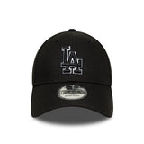 Casquette des Dodgers de Los Angeles, contour pop, New Era, 9FORTY, noir