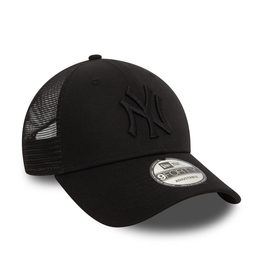 Casquette trucker des Yankees de New York, New Era, 9FORTY, noir intégral