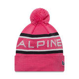 Bonnet alpin, tricot côtelé, New Era, rose