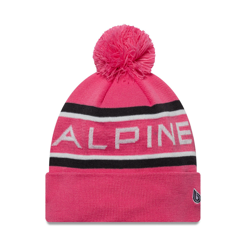 Bonnet alpin, tricot côtelé, New Era, rose