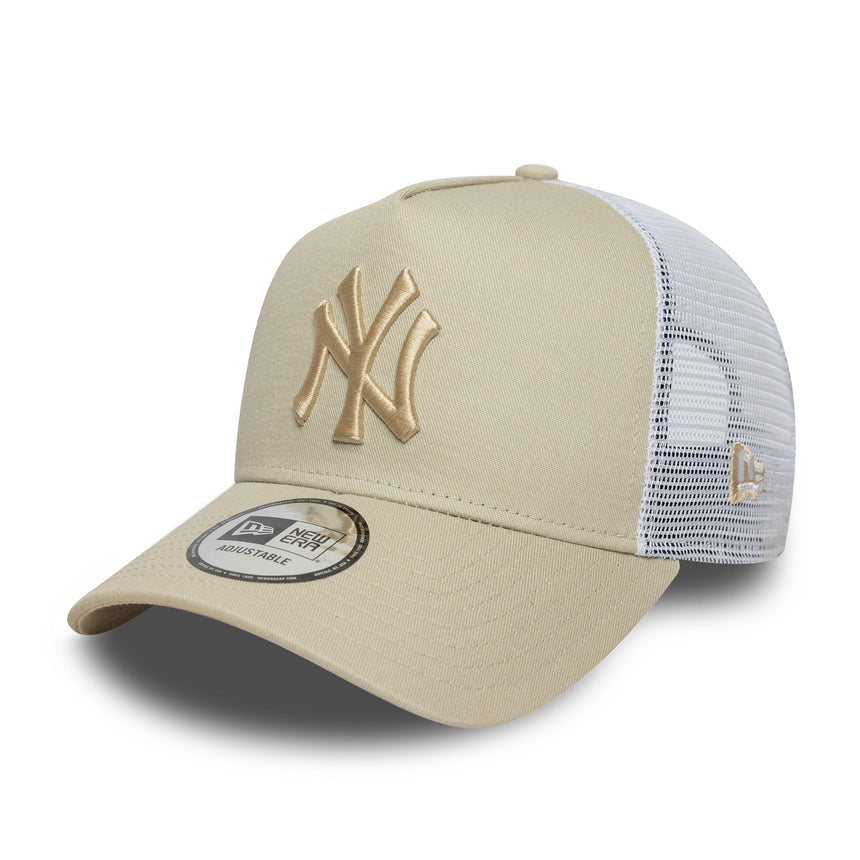 Casquette des Yankees de New York, New Era, trucker, essentielle, beige