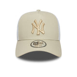 Casquette des Yankees de New York, New Era, trucker, essentielle, beige