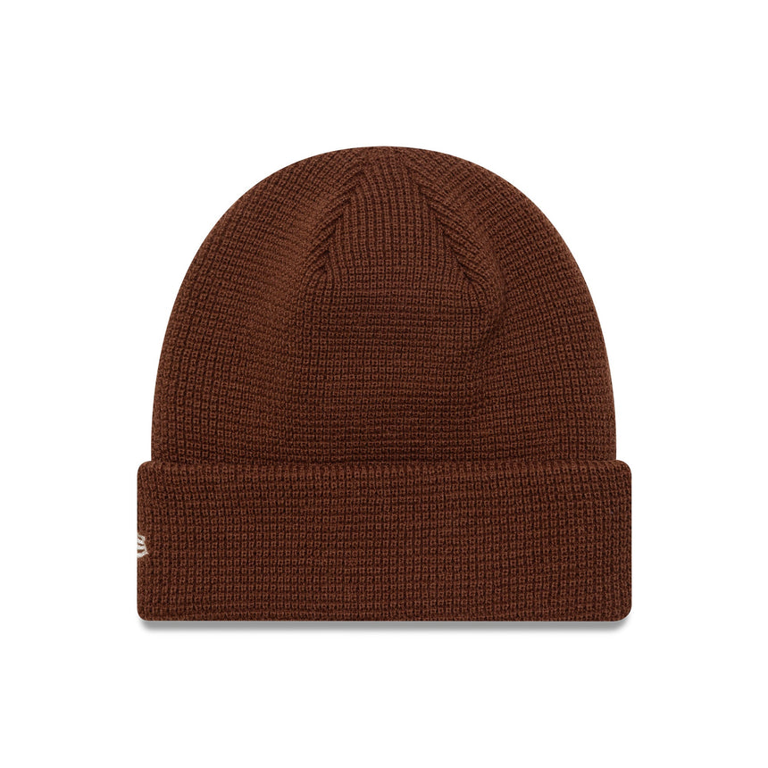 Bonnet Alpine, maille gaufre au bord, New Era, marron